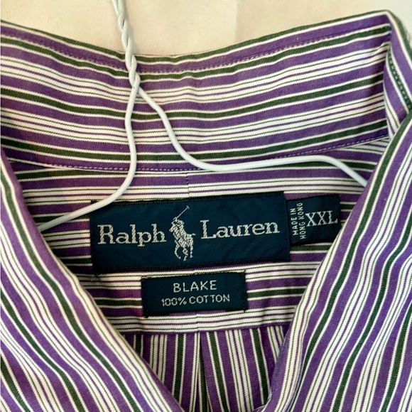 Men’s Ralph Lauren Blake Button Down XXL Purple Stripes - Picture 3 of 3
